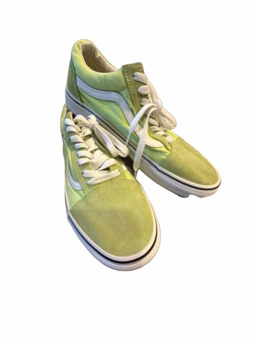 Vans Old Skool Lime Green Suede Skate Sneakers Men's 9 Women's 10.5